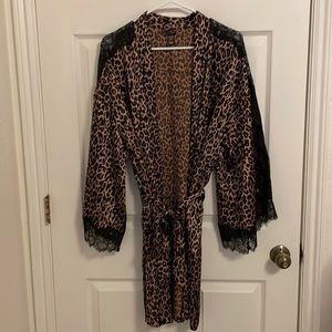 Victoria’s Secret Leopard Print Satin Robe